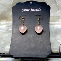 ローズクォーツ ハート カット 天然石 ポストピアス