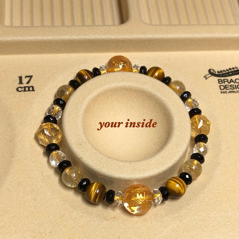 天然石ブレスレット ルチルクォーツ 2本セット 双龍 ダブル ドラゴン 金色彫り水晶 ルチルクォーツ 天然石