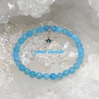 ラリマーブルーアゲート デザイン 天然石ブレスレット | 💎 天然石