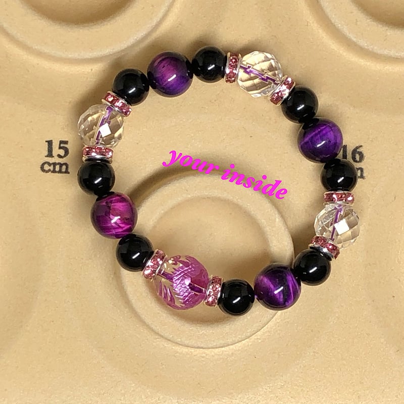 桃ちゃん様♡専用♡龍彫りの木　紫檀　太極石ヘビ彫り　ブルータイガーアイ ピンクパープル 龍彫り水晶 パープルカラータイガーアイ 天然石