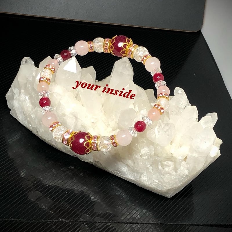 ルビーカラーアゲート デザイン 天然石ブレスレット | 💎 天然石