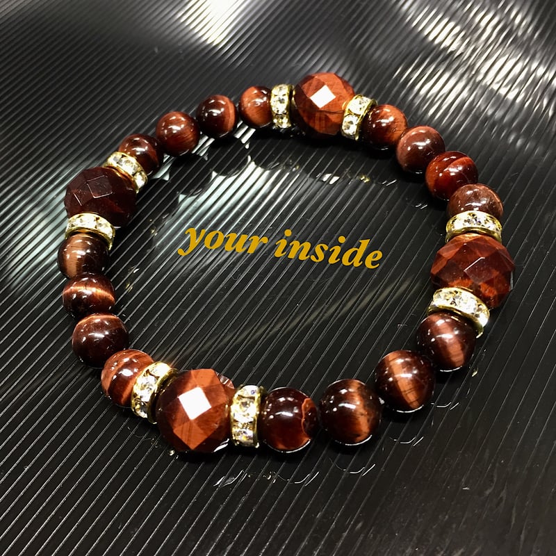 レッドタイガーアイ64面カット 天然石ブレスレット | 💎 天然石