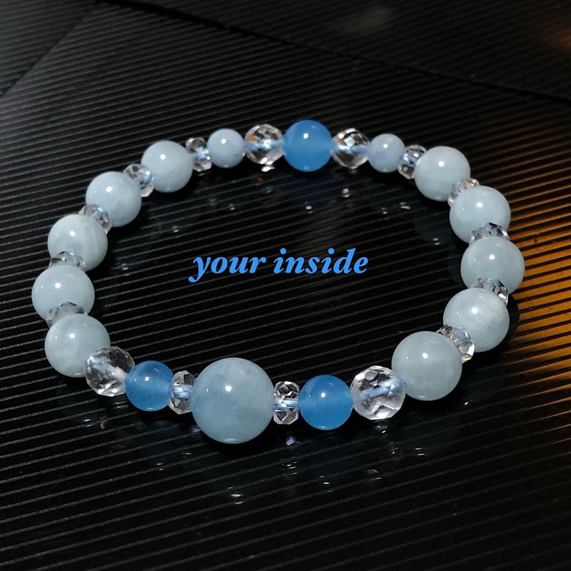 アクアマリン デザイン 天然石ブレスレット | 💎 天然石 アクアマリン デザイン 天然石ブレスレット | 💎 天然石