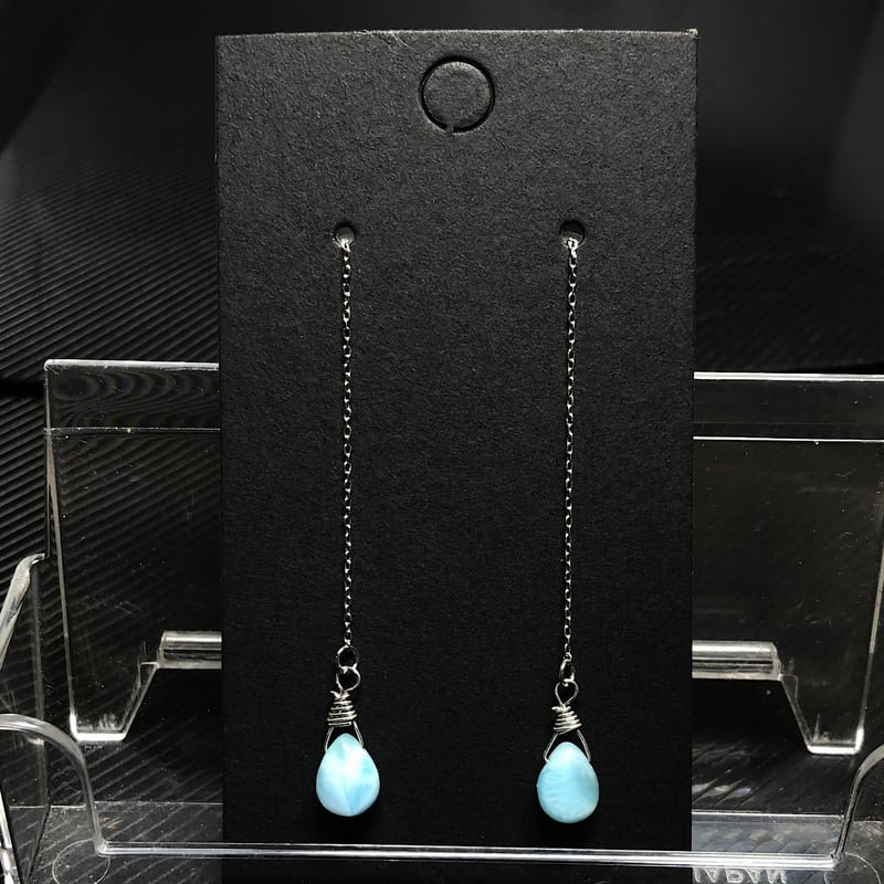 ラリマー アメリカン 天然石 ピアス | 💎 天然石アクセサリー ユア