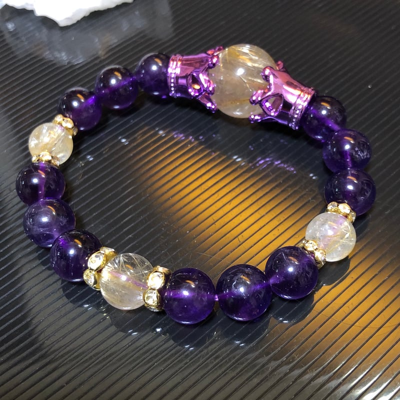 ルチルクォーツ アメジスト 天然石ブレスレット | 💎 天然石