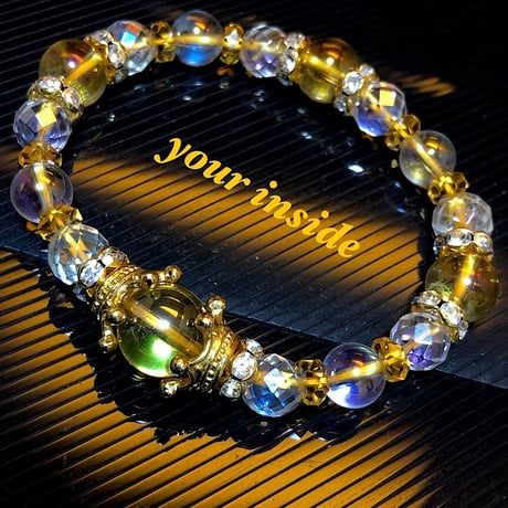 ゴールデンオーラ コスモオーラ クリスタル 水晶 デザイン 天然石ブレスレット