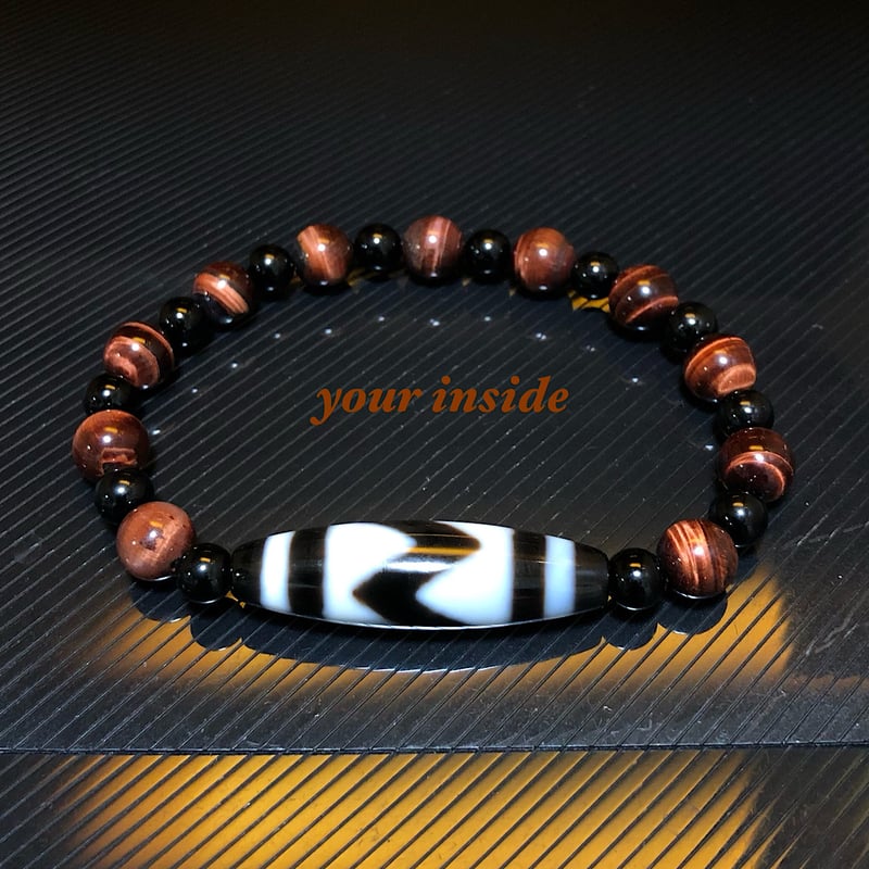 天然石 天珠ブレスレット(四虎牙天珠) 虎牙天珠 天然石ブレスレット | 💎 天然石アクセサリー ユア