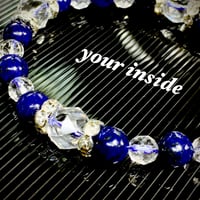 ラピスラズリ スターカット水晶 天然石ブレスレット