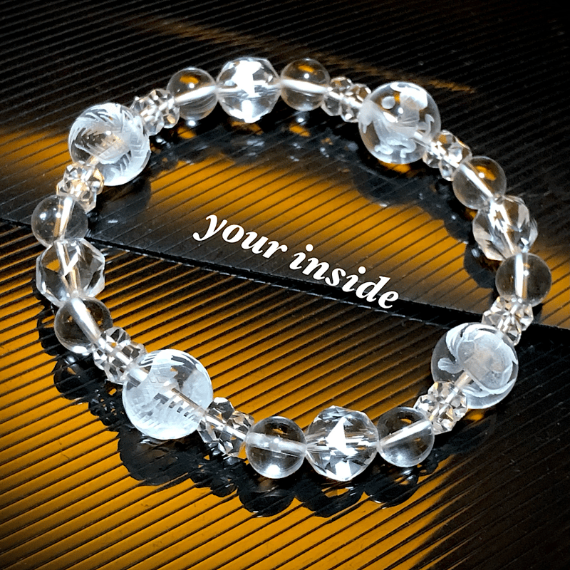四神獣 素彫り 水晶 天然石ブレスレット | 💎 天然石アクセサリー ユア