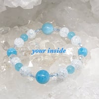 ラリマーブルーアゲート デザイン 天然石ブレスレット