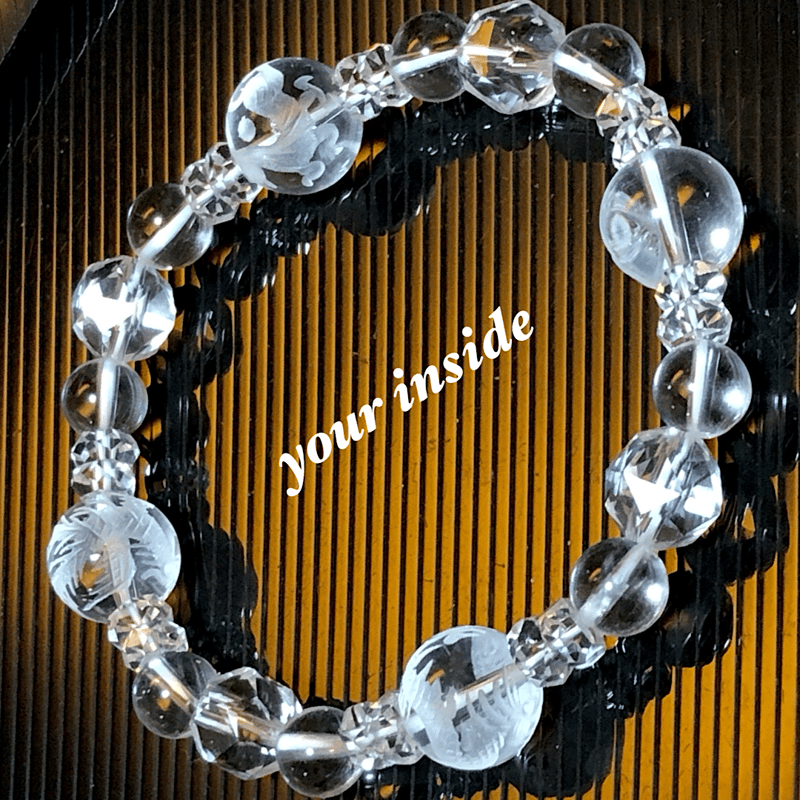 四神獣 素彫り 水晶 天然石ブレスレット | 💎 天然石アクセサリー ユア