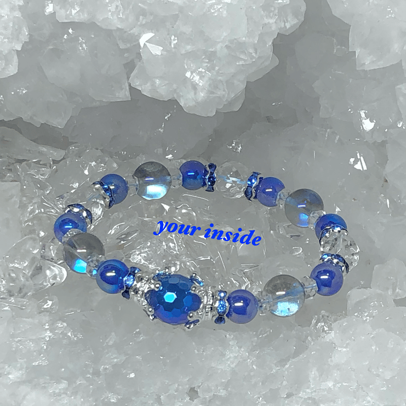 D482〗ブルーカルセドニー 九尾パーツ デザインブレスレット 【公式通販】