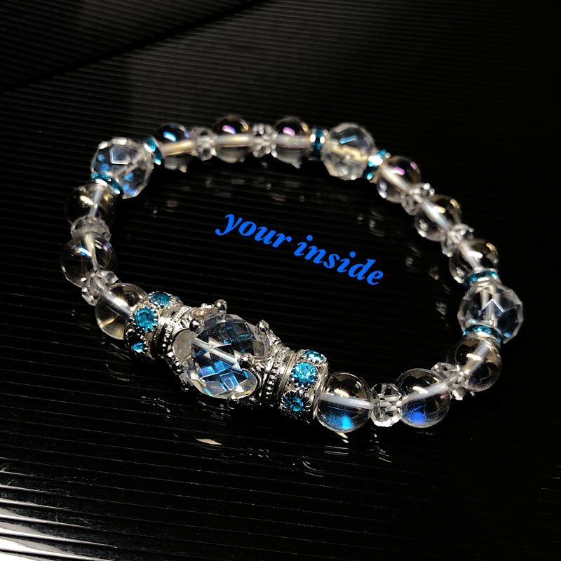 コスモオーラ クリスタル 水晶 デザイン 天然石ブレスレット ブルー