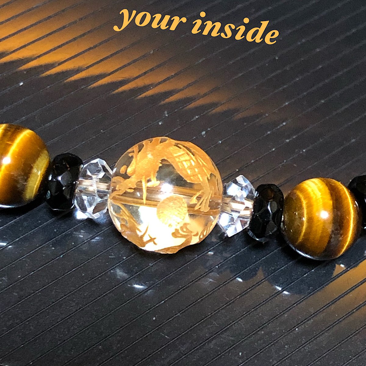 双龍 ダブル ドラゴン 金色彫り水晶 ルチルクォーツ 天然石