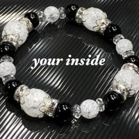 ブラックオニキス 爆裂水晶 天然石ブレスレット