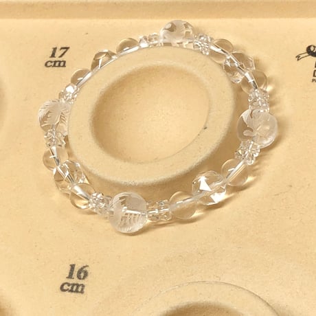 四神獣 素彫り 水晶 天然石ブレスレット