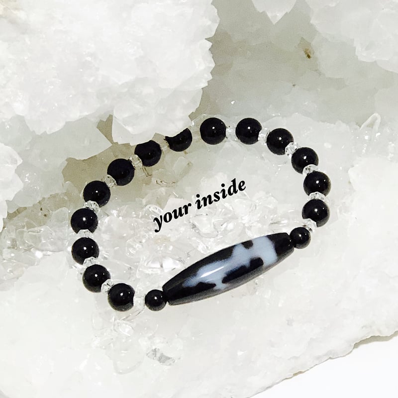 スーパー天珠　観音如意天珠　ブレスレット　天然石 楽天市場】【意の如く願いを叶える… 〜monotone〜】如意天珠