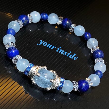 アクアマリン デザイン 天然石 ブレスレット
