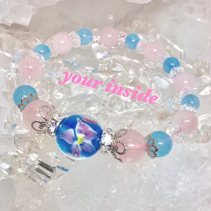 天然石 ファッション ご予約ピンクカルセドニー(玉髄) ブレスレット 7-240