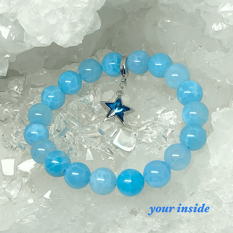 ラリマーブルーアゲート10㎜ 天然石ブレスレット | 💎 天然石