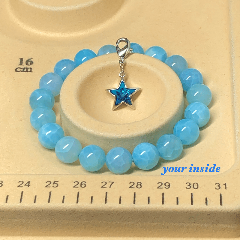 ラリマーブルーアゲート10㎜ 天然石ブレスレット | 💎 天然石