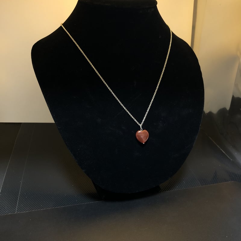 レッドアゲート ハート型 天然石ネックレス | 💎 天然石アクセサリー