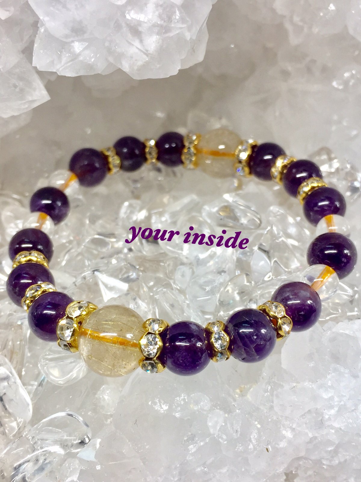 【とも】アメジスト 原石 スタンド付き ミックスルチルクォーツブレスレット とも様専用】アメジスト 原石 スタンド付き ミックスルチルクォーツ