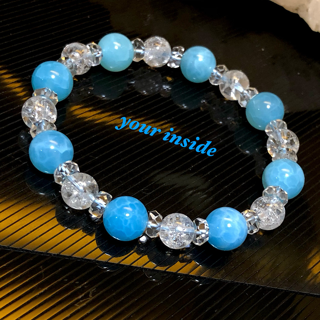 ラリマー&アイスラリマー　天然石のデザインブレスレット ラリマーの癒し☆プレミアムなブレスレット～スーパーセブン