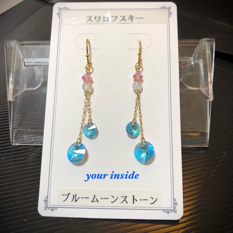スワロフスキー　クリスタル　アクアマリントランスミッション　3mm   ピアス スワロフスキークリスタル®︎ アクアマリントランスミッション