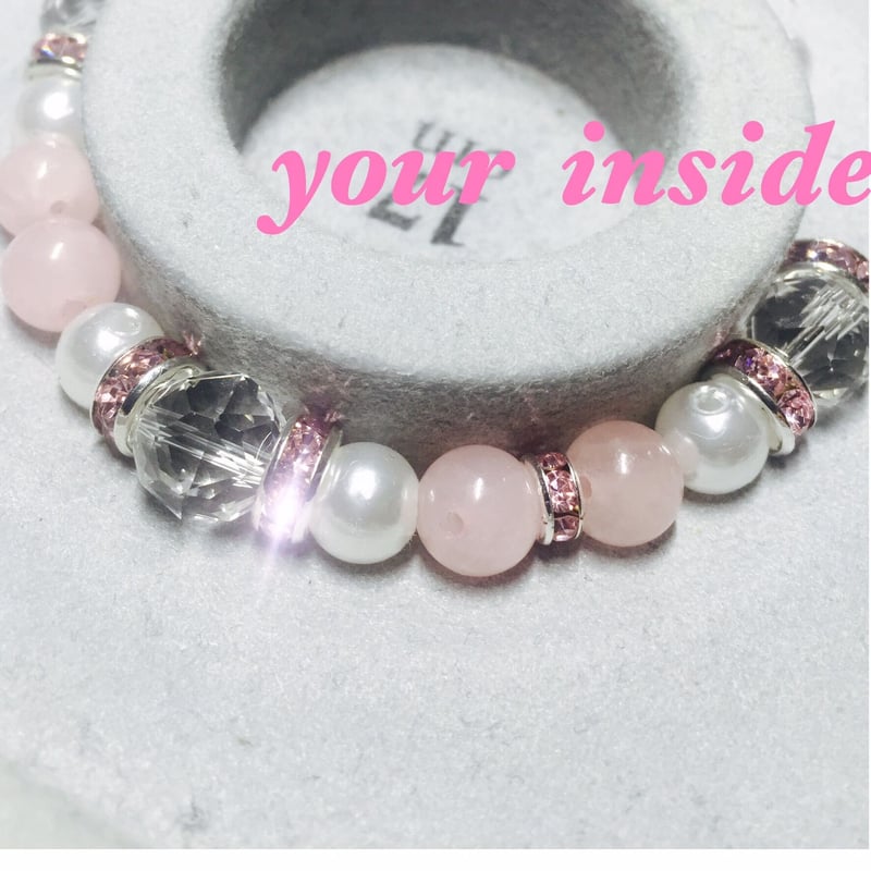 スワロフスキー ホワイト 天然石ブレスレット | 💎 天然石