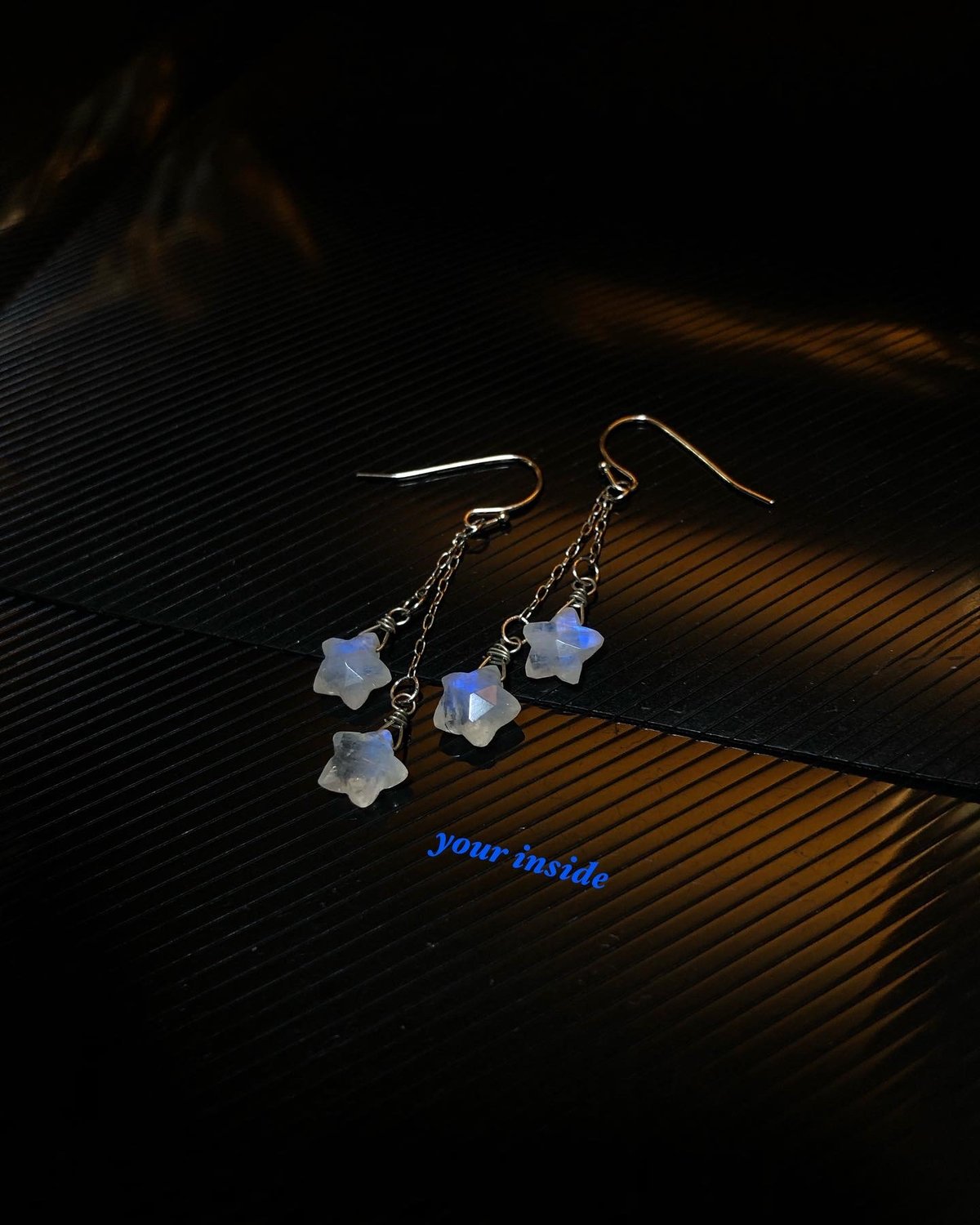 ブルームーンストーン スター 天然石 星ピアス | 💎 天然石