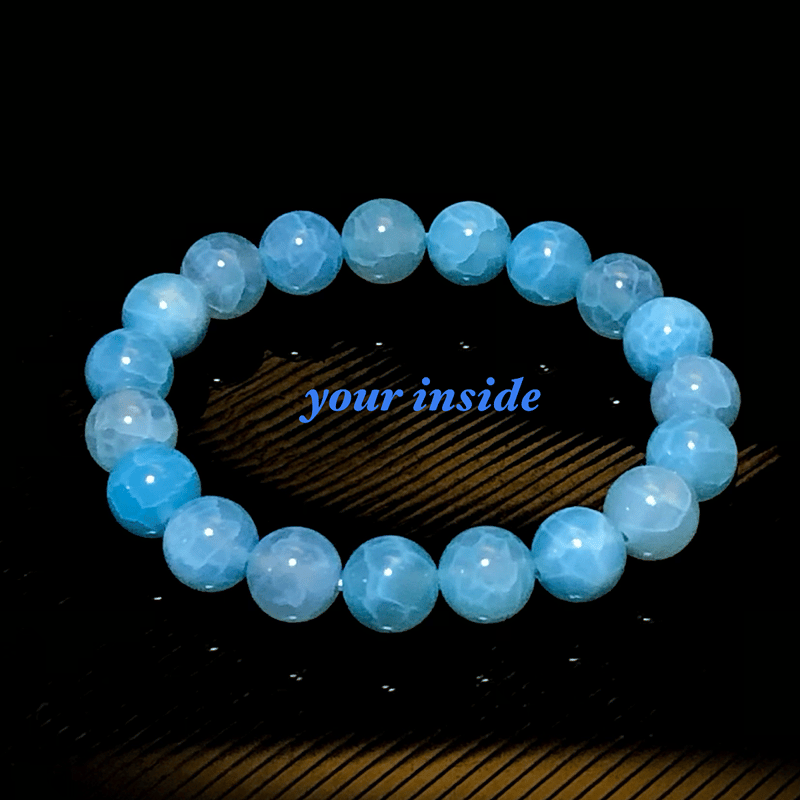 ラリマーの夏ブレスとブルーアゲートブレス ラリマーブルーアゲート デザイン 天然石ブレスレット | 💎 天然石