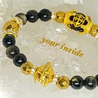 スパルタン ゴールデンオブシディアン 黒曜石 天然石ブレスレット