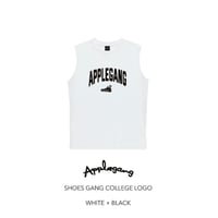 APPLEGANG ノースリーブ　SHOES GANG COLLEGE LOGO　WHITE × BLACK