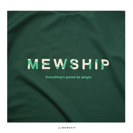 MEWSHIP　Tシャツ　“SLASH LOGO”　A.GREEN　S