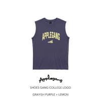 APPLEGANG ノースリーブ　SHOES GANG COLLEGE LOGO　GRAYISH PURPLE × LEMON