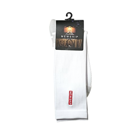 MEWSHIP　ソックス　M.R socks <White×Gray×R.Orange>