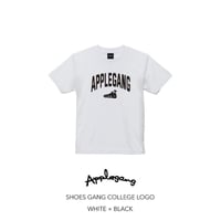 APPLEGANG Tシャツ　SHOES GANG COLLEGE LOGO　WHITE × BLACK