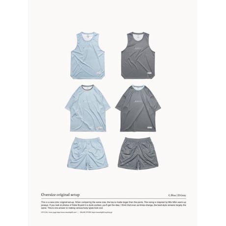 MEWSHIP バスパン　BASIC SHORTS "BOX LOGO" <D.Gray×C.Blue>