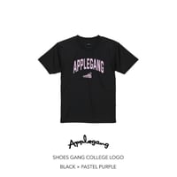 APPLEGANG Tシャツ　SHOES GANG COLLEGE LOGO　BLACK × PASTEL PURPLE