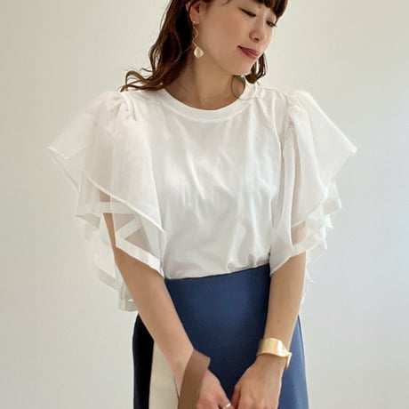 ボリュームシアースリーブTシャツ