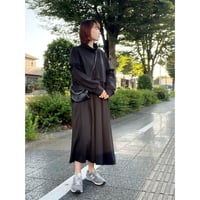 ハイネックワイドロングワンピース