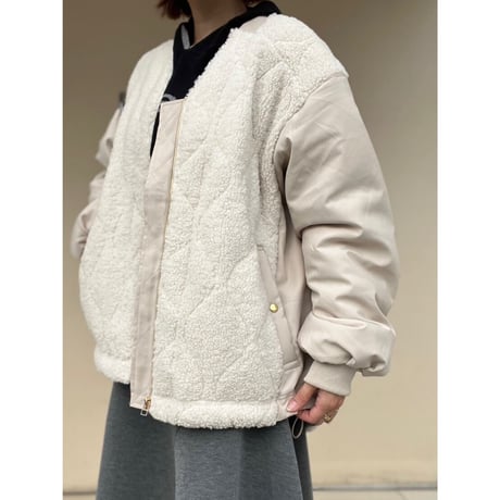 ボアドッキング中綿ブルゾン