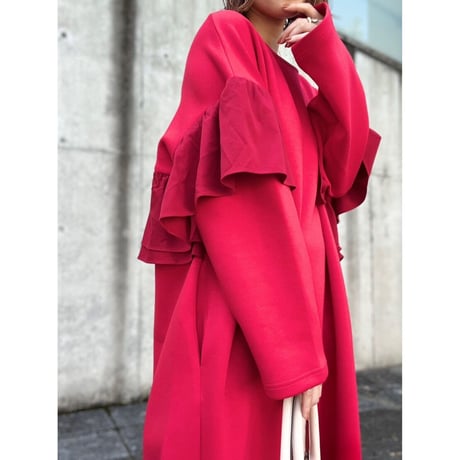 バックフリルボンディングワンピース