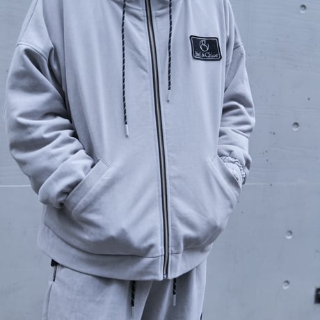 B&C Circle Logo Embroidered Sweat Hood-Jacket 【Gray】
