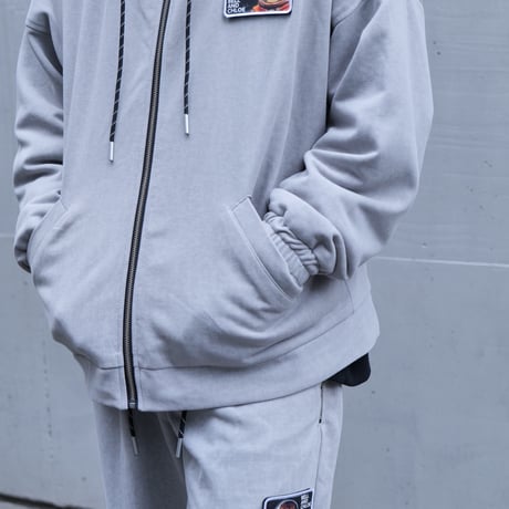 B&C Circle Logo Embroidered Sweat Hood-Jacket 【Gray】