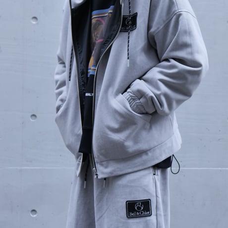 B&C Circle Logo Embroidered Sweat Hood-Jacket 【Gray】