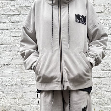 B&C Circle Logo Embroidered Sweat Hood-Jacket 【Gray】