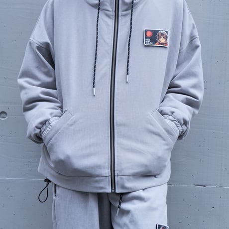 B&C Circle Logo Embroidered Sweat Hood-Jacket 【Gray】