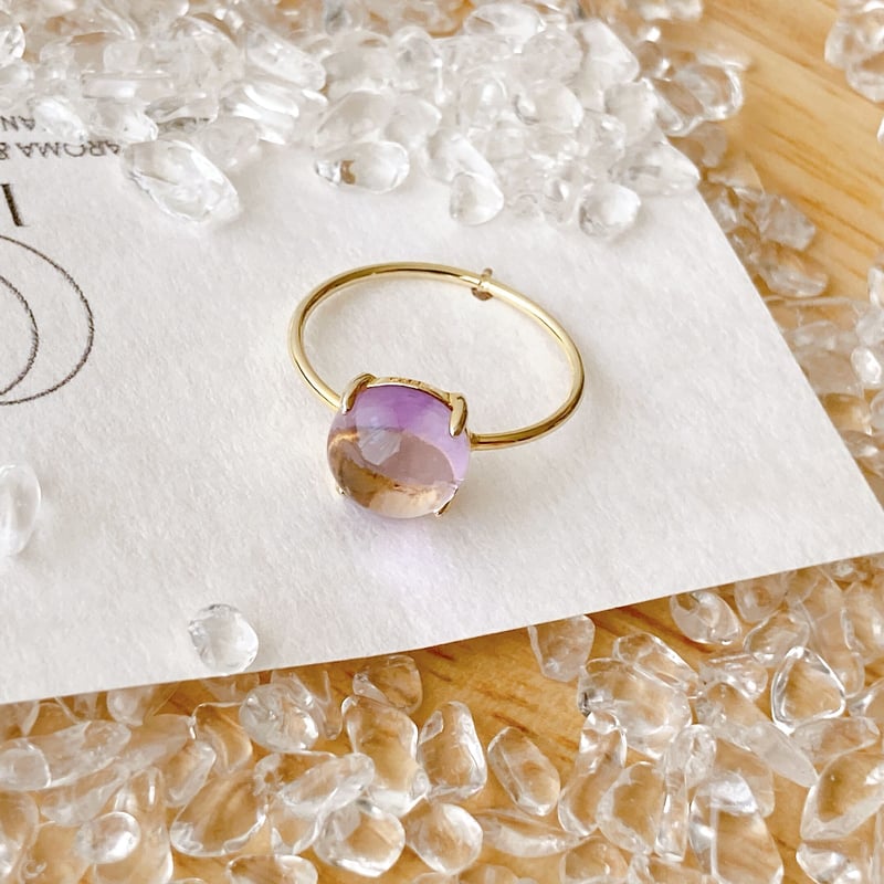 【AS】eyewillseeyou アメトリンカボションリング アメトリン☆ラウンドカボションリング☆10.5号 | Lea